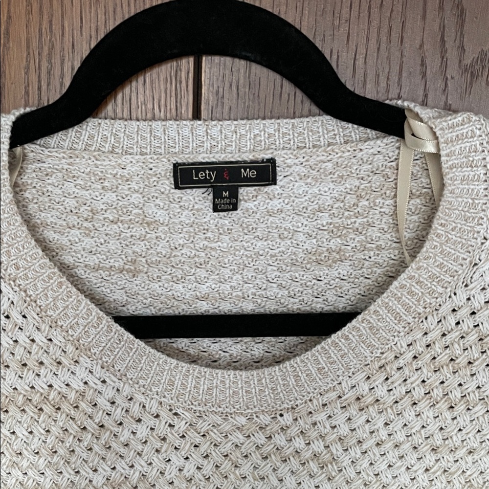 Lety & Me Women's Beige Knit Sweater